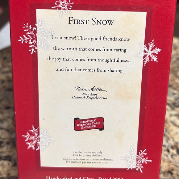 Hallmark Keepsake Ornament • First Snow • Snow Globe • 2002 • New W/Box - Picture 10 of 16